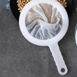 ultra fine mesh strainer - washable nylon spoon sieve for soy milk, juice, coffee, tea & more