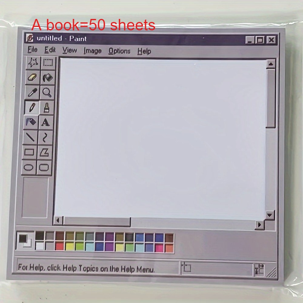 Vintage Computer Drawing Sticky Notes – Sheets, Durable Adhesive for Artists & Office Use
