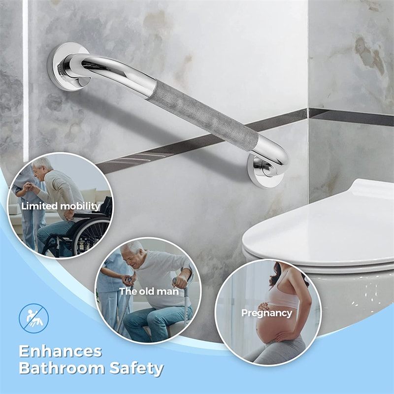 Stainless Steel Bathroom Handrail Grab Bar AntiSlip Shower Safety Support Handle 1