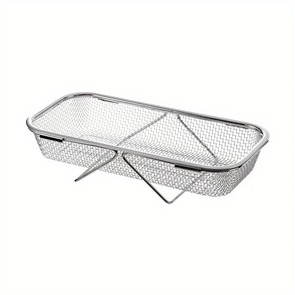 Stainless Steel Over Sink Colander With Telescopic Handle Metal Mesh Strainer Basket For Fruits V 4