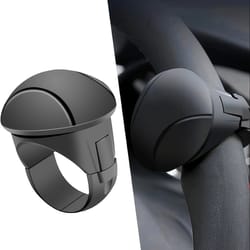 easy-grip silicone steering wheel knob – smooth rotation, one-hand operation, built-in metal bearing & non-slip