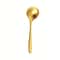 Elegant Golden Stainless Steel Large Spoons for Hot Pot, Soup, Porridge - Long Handles