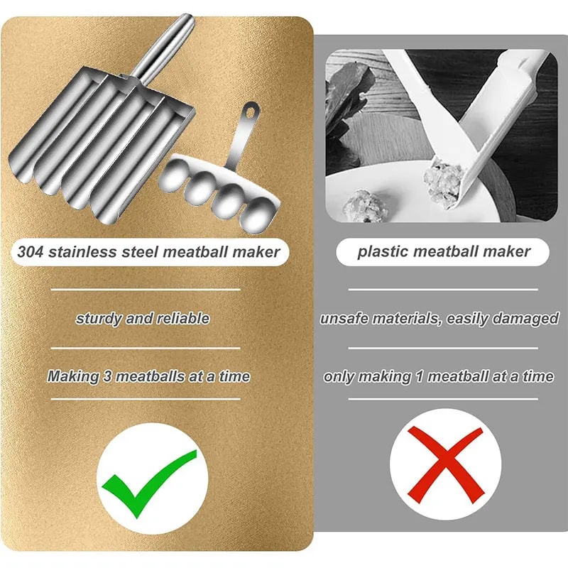 Stainless Steel Meatball Maker Tool With Cutting Spade Multifunctional Meatball Scoop For Easy Hom 3
