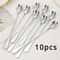 Stainless Steel Long Handle Spoons Set Dishwasher Safe For Ice Cream Coffee Tea And More 6