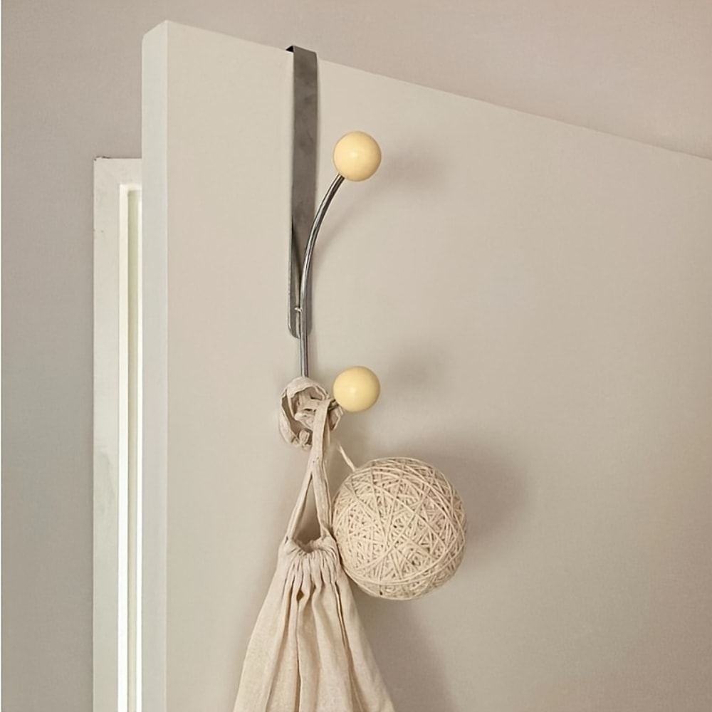 Heavy-Duty Over-the-Door Iron Hook Rack for Coats, Hats & Storage - Easy Installation for Bedroom, Kitchen, Bathroom