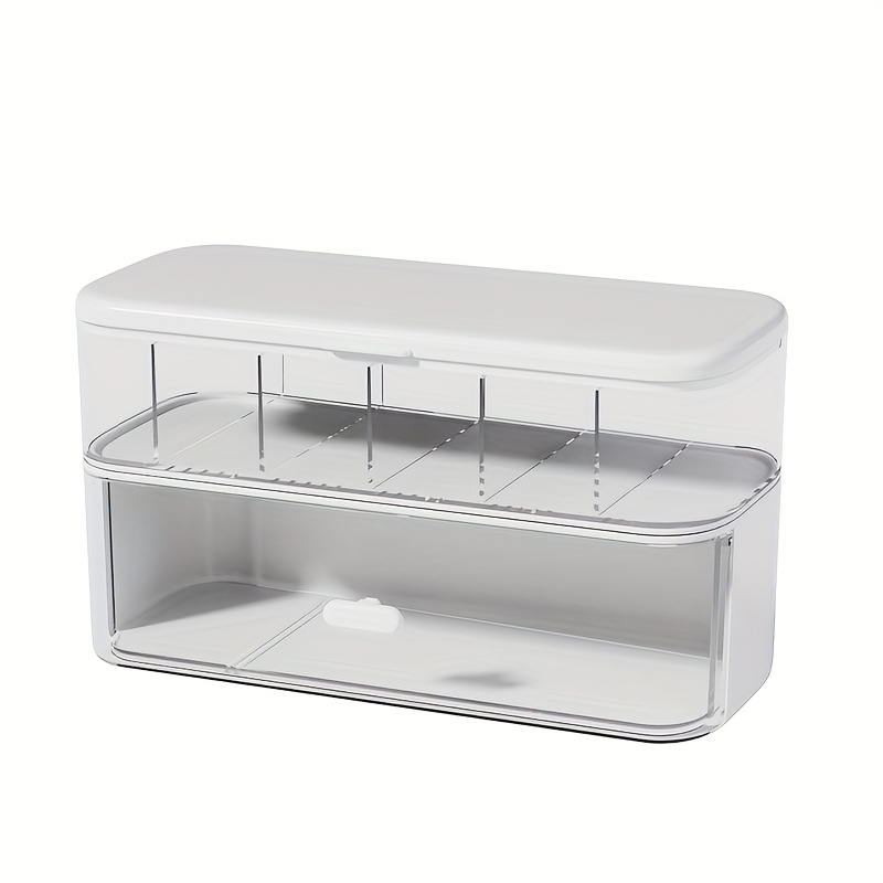 Transparent Desktop Cable Organizer Box With Lid Smart Cord Charger Storage For Home Office 5