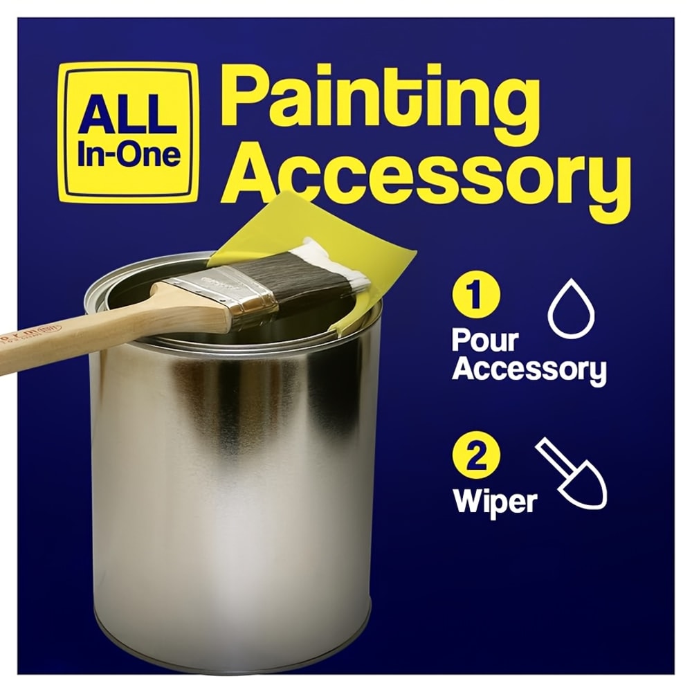 All-in-One Paint Can Spout with Brush Holder and Pouring Attachment