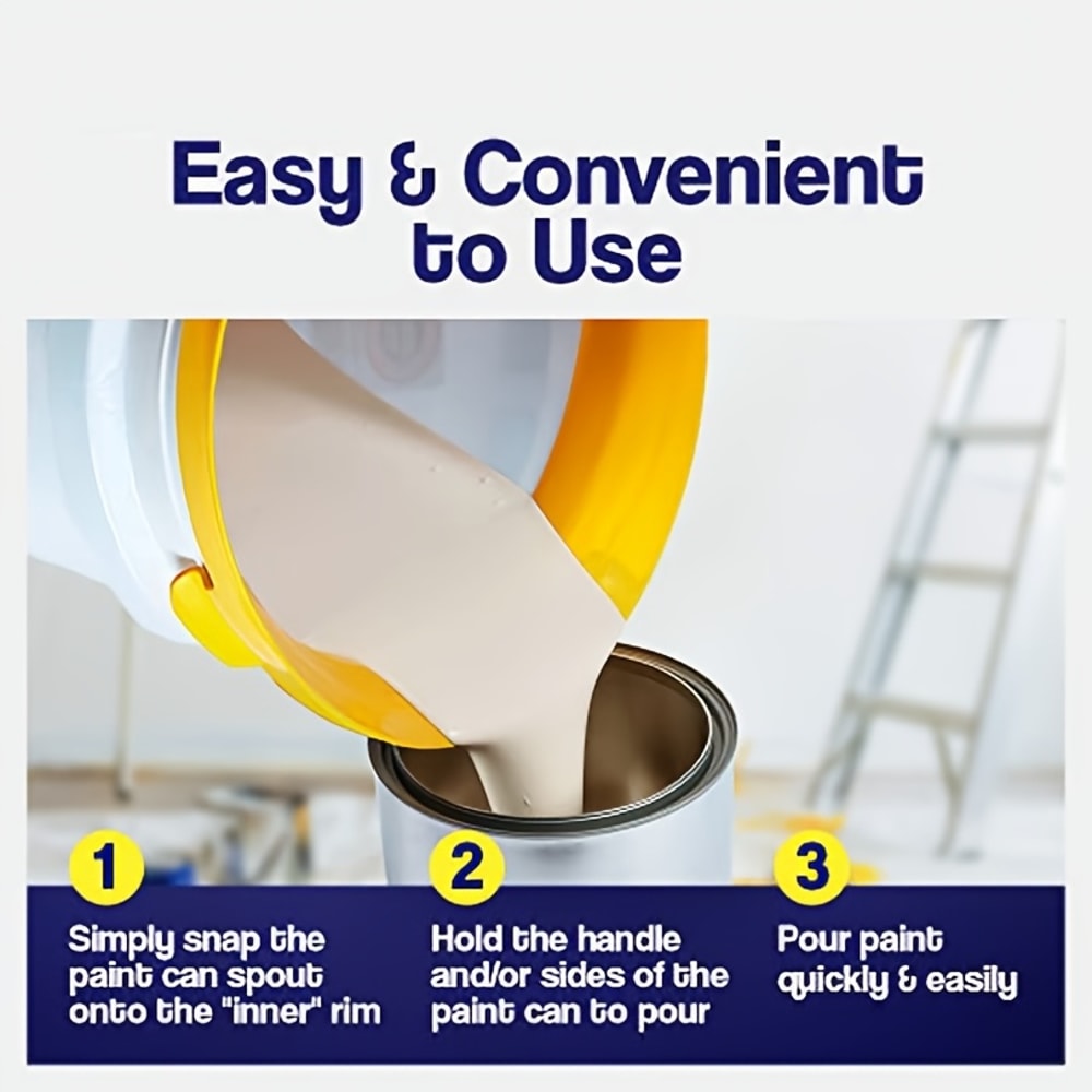 All-in-One Paint Can Spout with Brush Holder and Pouring Attachment