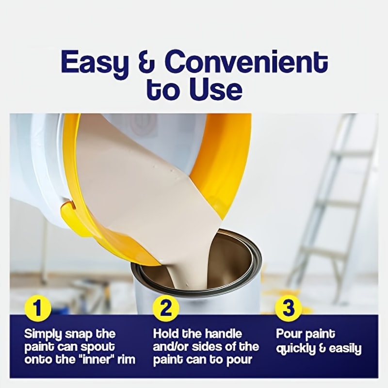 All-in-One Paint Can Spout with Brush Holder and Pouring Attachment