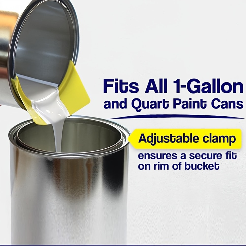 All-in-One Paint Can Spout with Brush Holder and Pouring Attachment