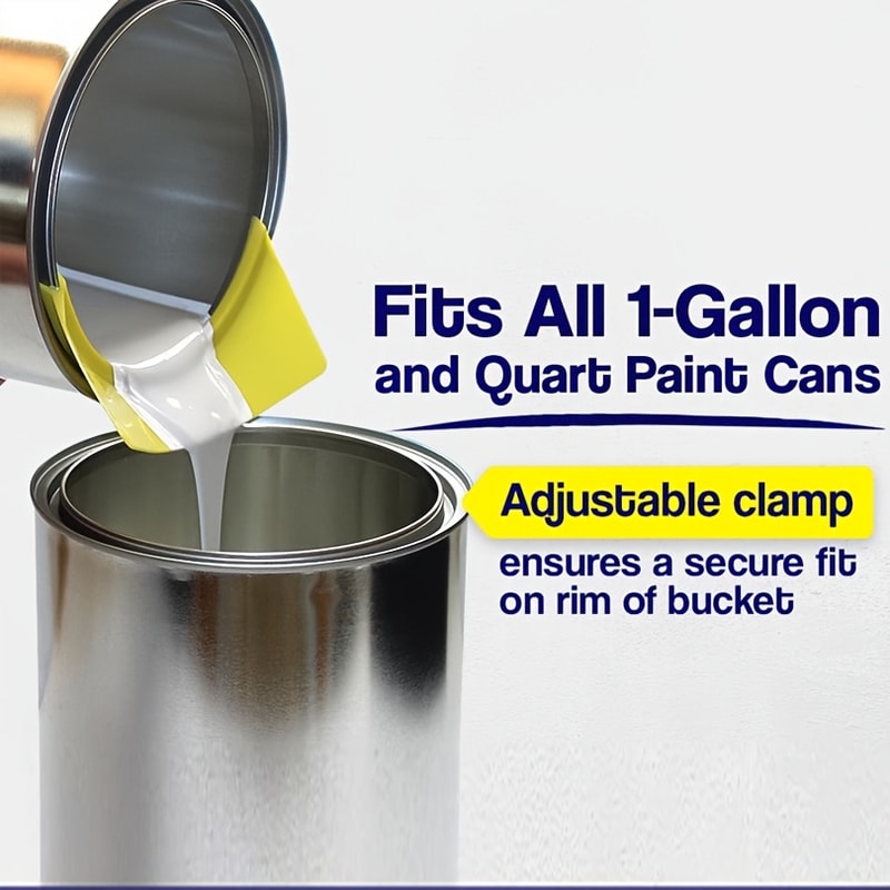 All-in-One Paint Can Spout with Brush Holder and Pouring Attachment