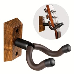 zebra wood guitar wall mount stand with rotating hooks – universal guitar hanger for all sizes