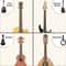 Zebra Wood Guitar Wall Mount Stand with Rotating Hooks – Universal Guitar Hanger for All Sizes