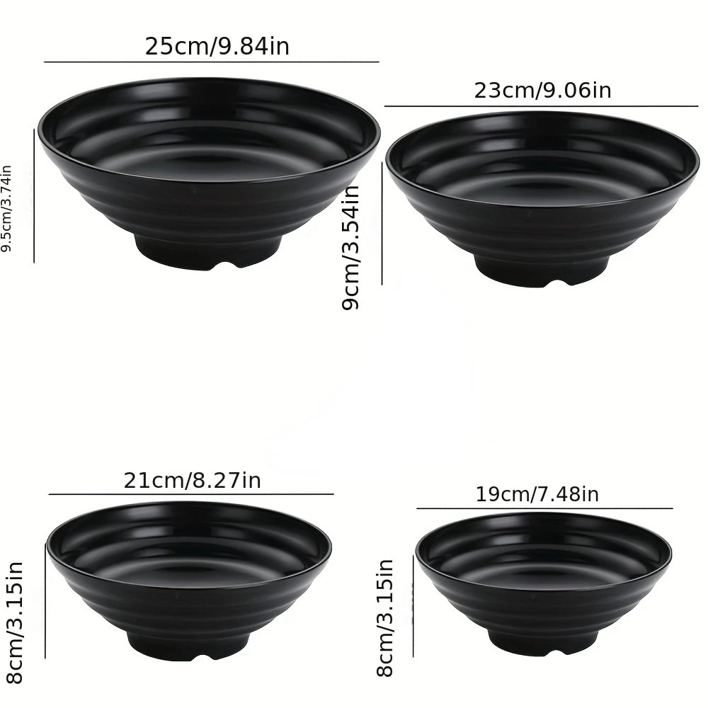 Non-Slip Plastic Ramen Bowl Thickened Lamian Noodle Salad Bowl for Kitchen and Restaurant Use
