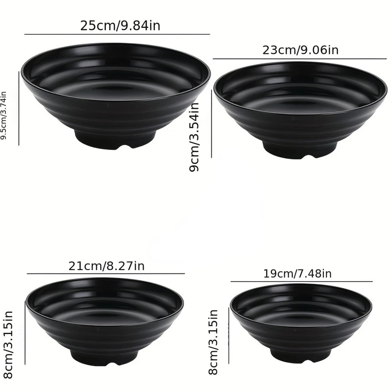 Non-Slip Plastic Ramen Bowl Thickened Lamian Noodle Salad Bowl for Kitchen and Restaurant Use