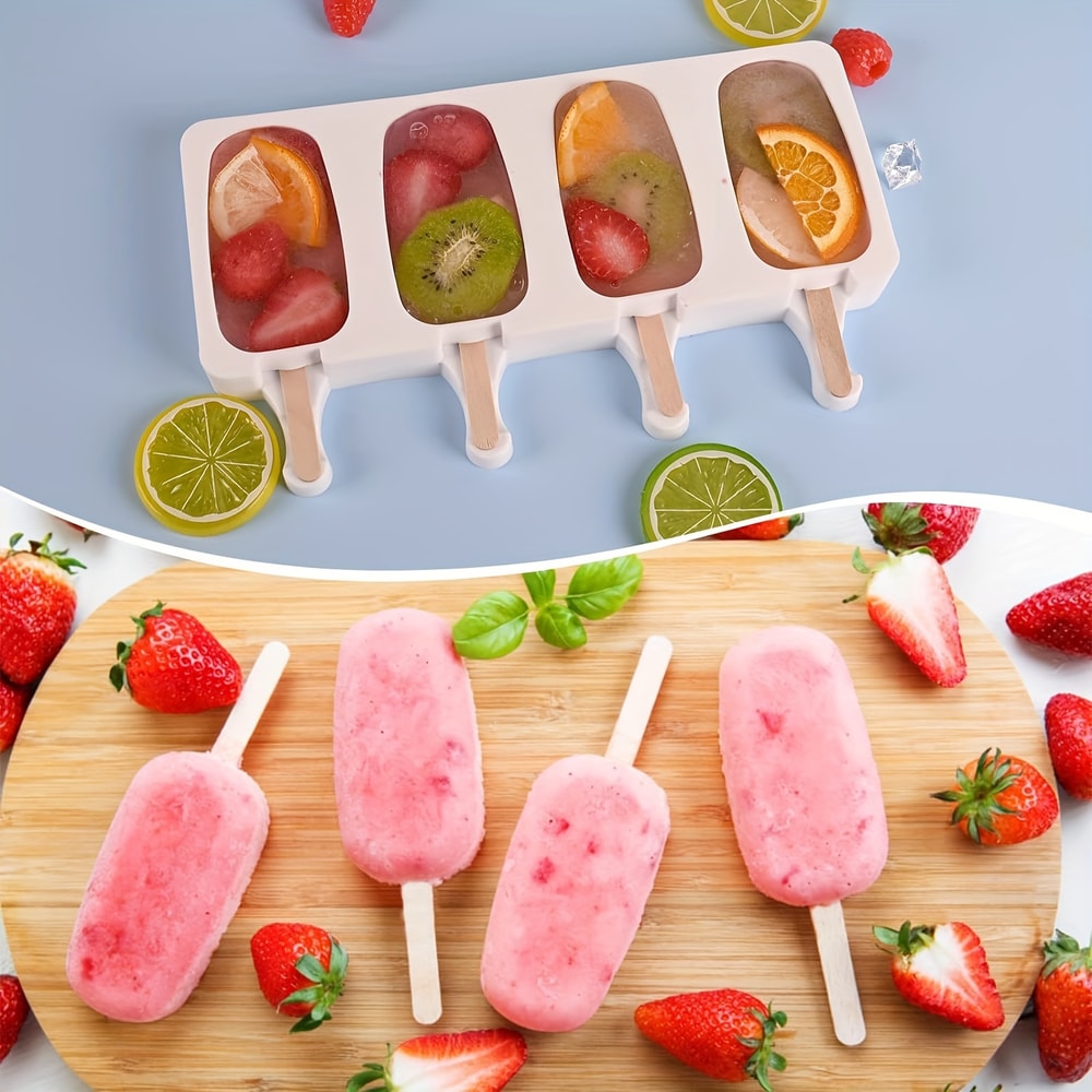 Silicone Ice Cream Mold DIY Popsicle Mould For Fruit Juice Baking 4