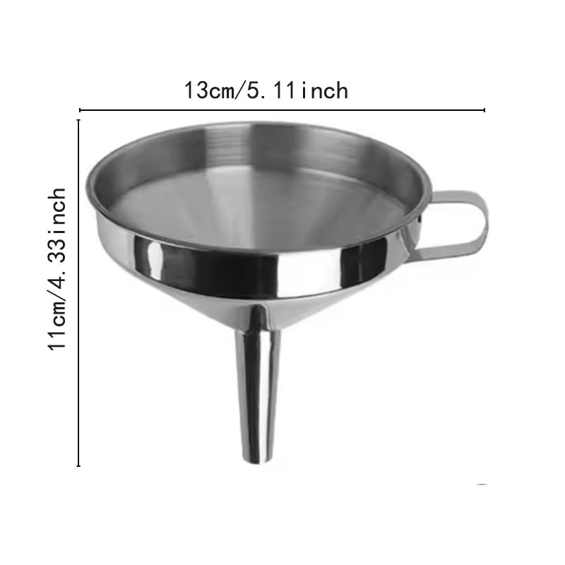 Stainless Steel Funnel with Strainer Small Metal Oil and Liquid Filter for Bottles
