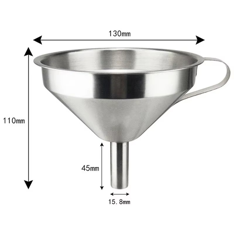Stainless Steel Funnel with Strainer Small Metal Oil and Liquid Filter for Bottles