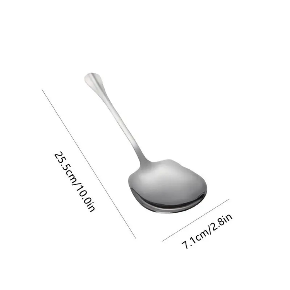 Ergonomic Stainless Steel Rice Spoon - Large Metal Serving Spoon for Kitchen, Pasta & Salad