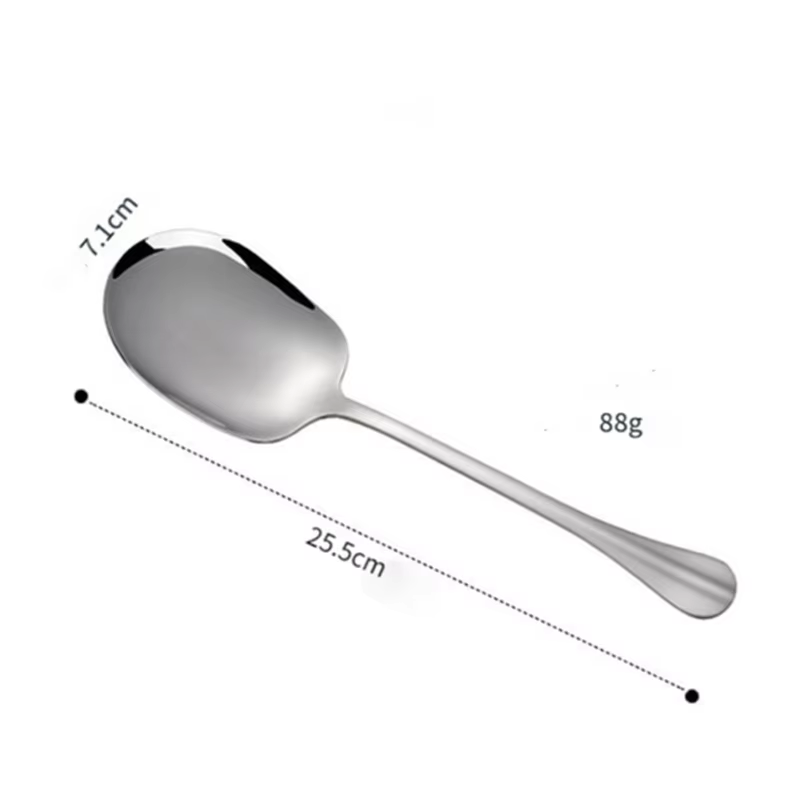 Ergonomic Stainless Steel Rice Spoon - Large Metal Serving Spoon for Kitchen, Pasta & Salad