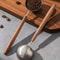 Vintage Walnut Wood Handle Coffee Spoon, Stainless Steel Tea & Seasoning Scoop