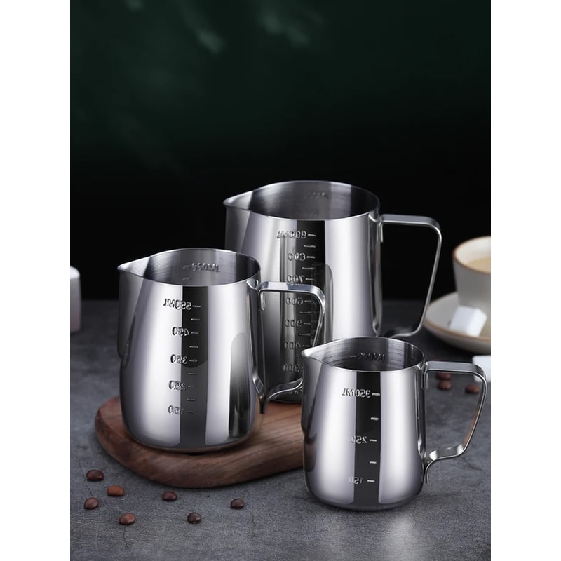 Stainless Steel Frothing Pitcher for Latte Art Espresso Steaming Pitcher with Measurement Scale for Coffee, Cappuccino
