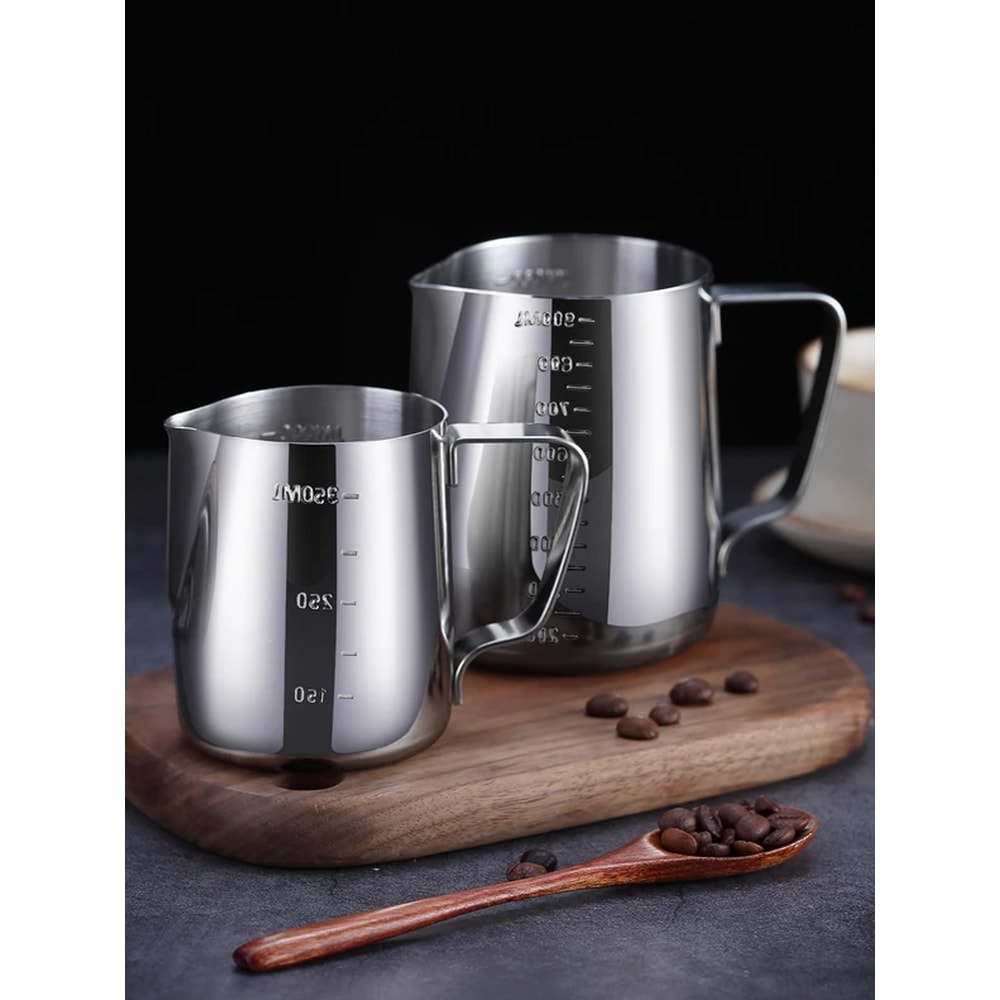Stainless Steel Frothing Pitcher for Latte Art Espresso Steaming Pitcher with Measurement Scale for Coffee, Cappuccino