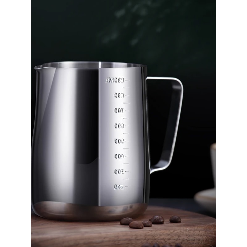 Stainless Steel Frothing Pitcher for Latte Art Espresso Steaming Pitcher with Measurement Scale for Coffee, Cappuccino