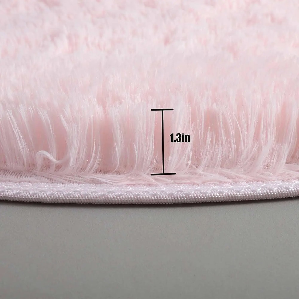 Super Soft Plush Round Rug Fluffy White Carpet For Living Room Bedroom Kid Room Salon Thick Pile H 4