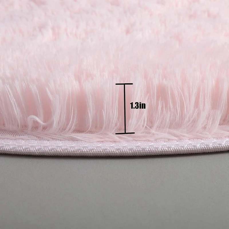 Super Soft Plush Round Rug Fluffy White Carpet For Living Room Bedroom Kid Room Salon Thick Pile H 4