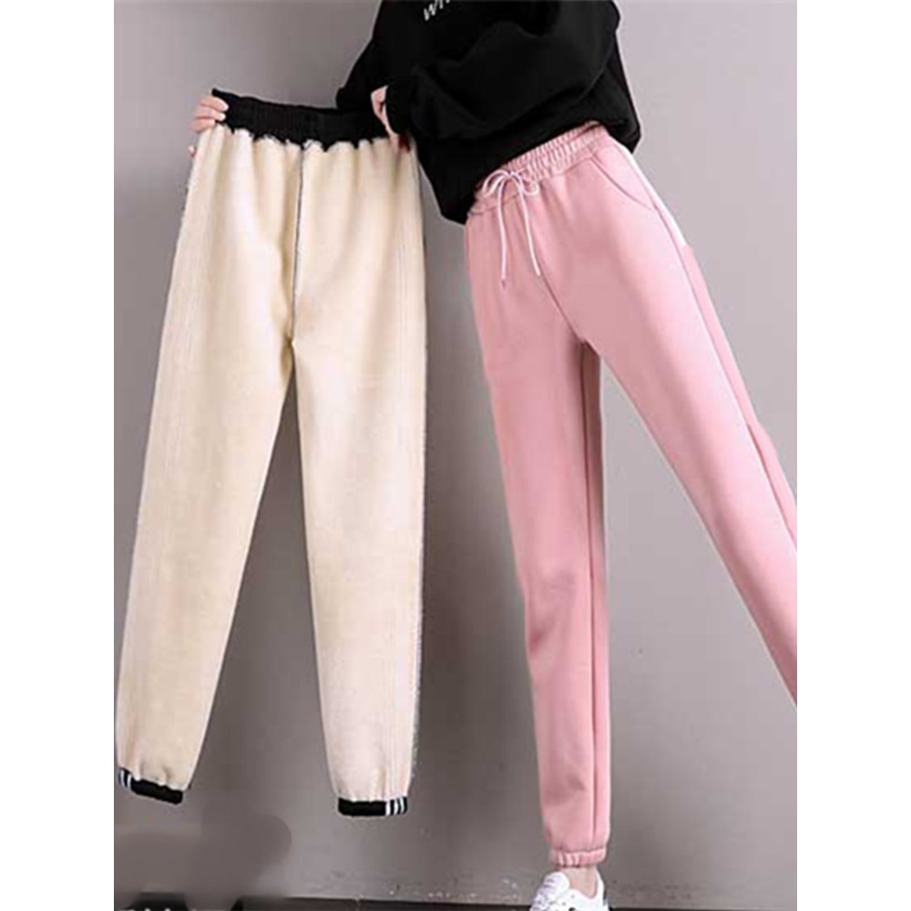 Women Winter Warm Leggings Fleece Lined Plus Size Casual Pants