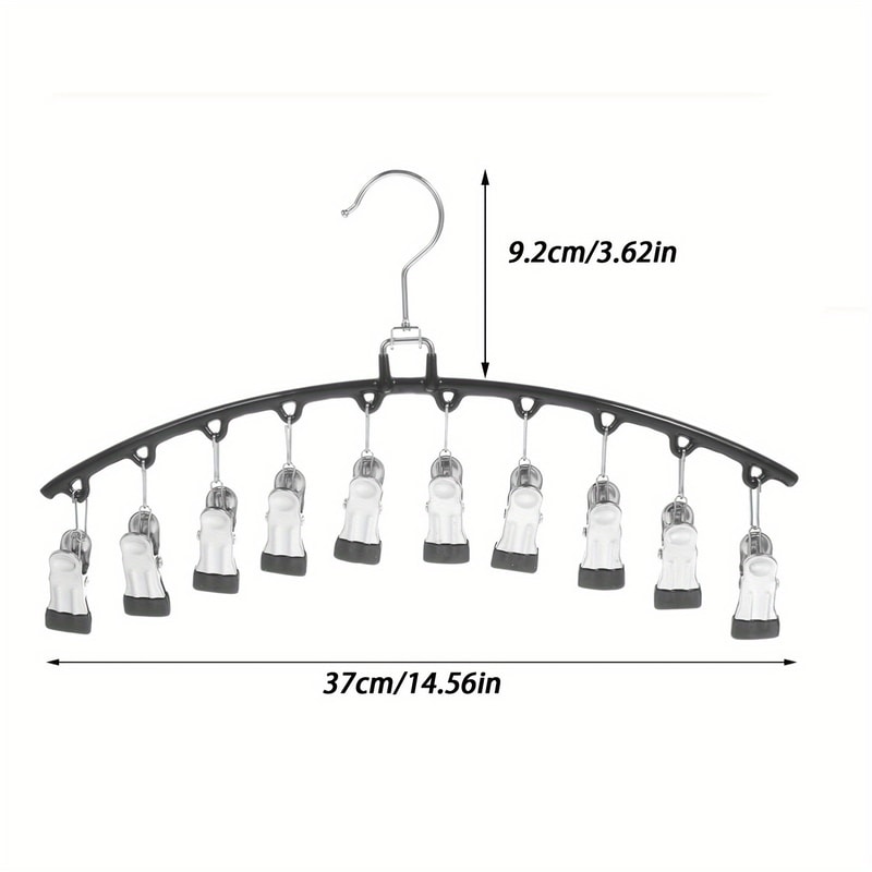 SpaceSaving Closet Organizer With Clips Hangs Pairs Of Leggings Efficient Black Hanger 4