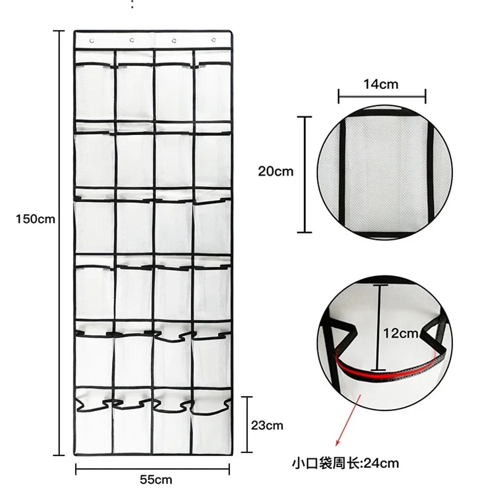 Over The Door Shoe Rack With Mesh Pockets Convenient Hanging Shoe Organizer For Closets 5