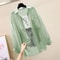 Elegant Summer Sunscreen Chiffon Blouse Casual Women See Through Cardigan 10