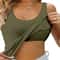 Summer Casual Womens Tank Top With BuiltIn Bra Sleeveless Crew Neck Plus Size Solid Color Camisole 6