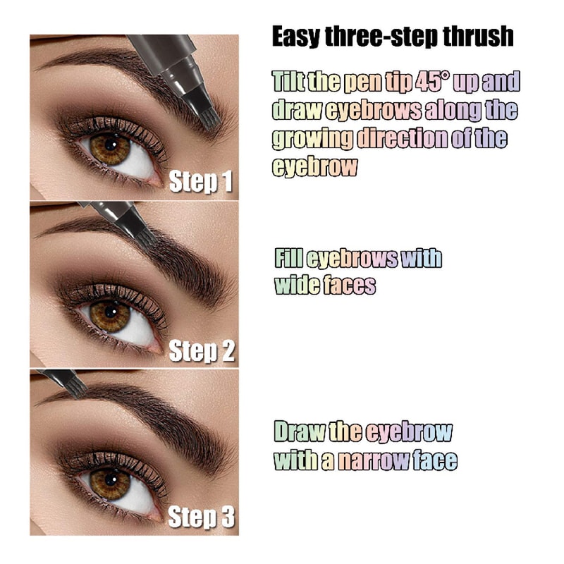 Waterproof Microblading Eyebrow Pen Split Head For Natural Brows 1