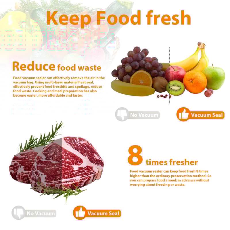 SaengQ Vacuum Food Sealer Machine With Starter Bags For Fresh Food Storage 3