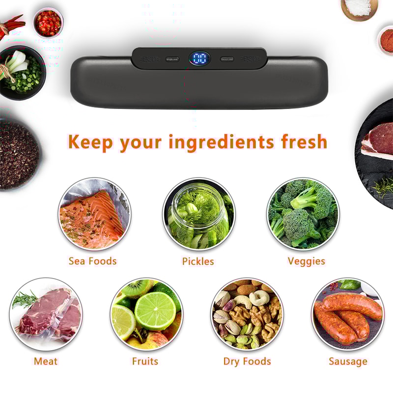 SaengQ Vacuum Food Sealer Machine With Starter Bags For Fresh Food Storage 5