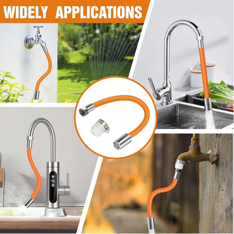 Universal Faucet Extension Pipe Flexible Anti Splash Faucet Extender for Kitchen and Bathroom Sinks