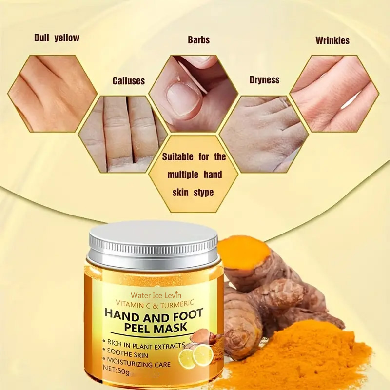 Vitamin C & Turmeric Hand Wax Mask for Smooth, Radiant Skin