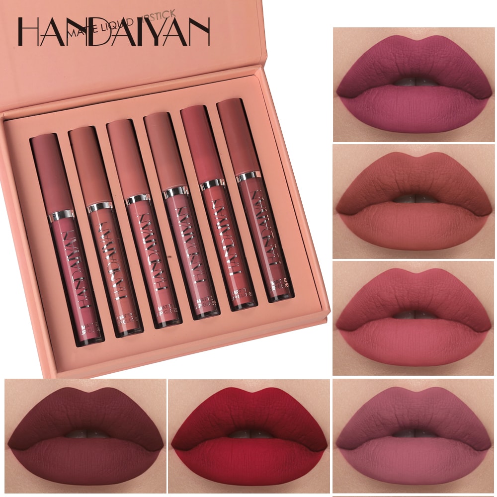 HANDAIYAN Set Of LongLasting Liquid Lipsticks Matte Finish Resistant To Fading Gift Box 0