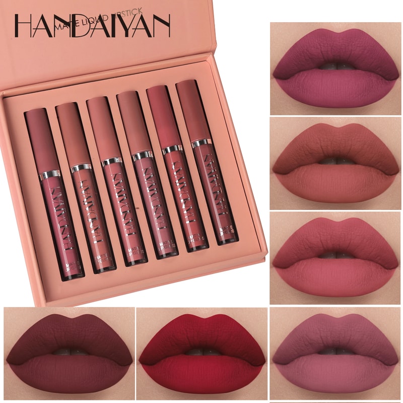 HANDAIYAN Set Of LongLasting Liquid Lipsticks Matte Finish Resistant To Fading Gift Box 0