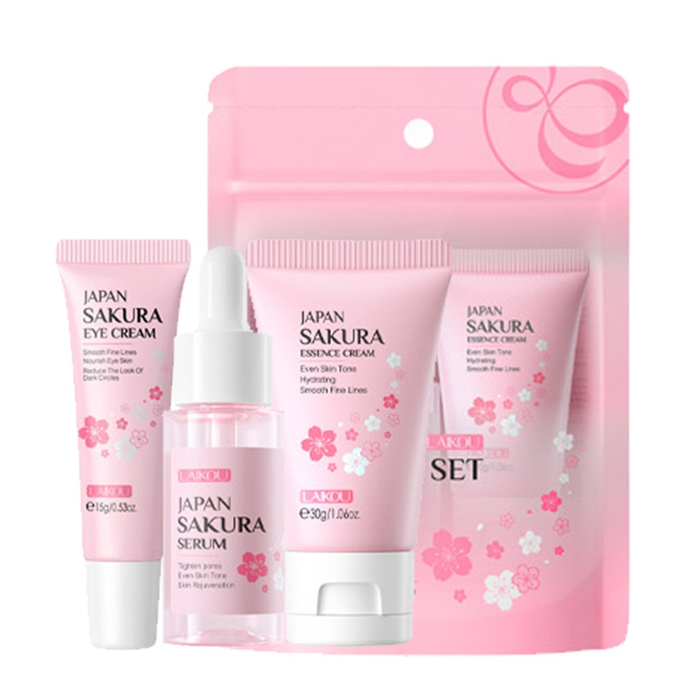Vitamin Golden Sakura Skin Care Set – Face Cream, Serum, Eye Cream for Anti-Aging, Moisturizing & Wrinkle