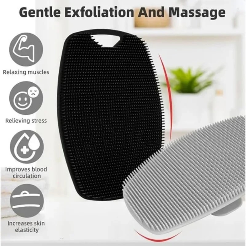 Soft Silicone Exfoliating Body Scrubber Brush for Gentle Shower Massage & Skin Care