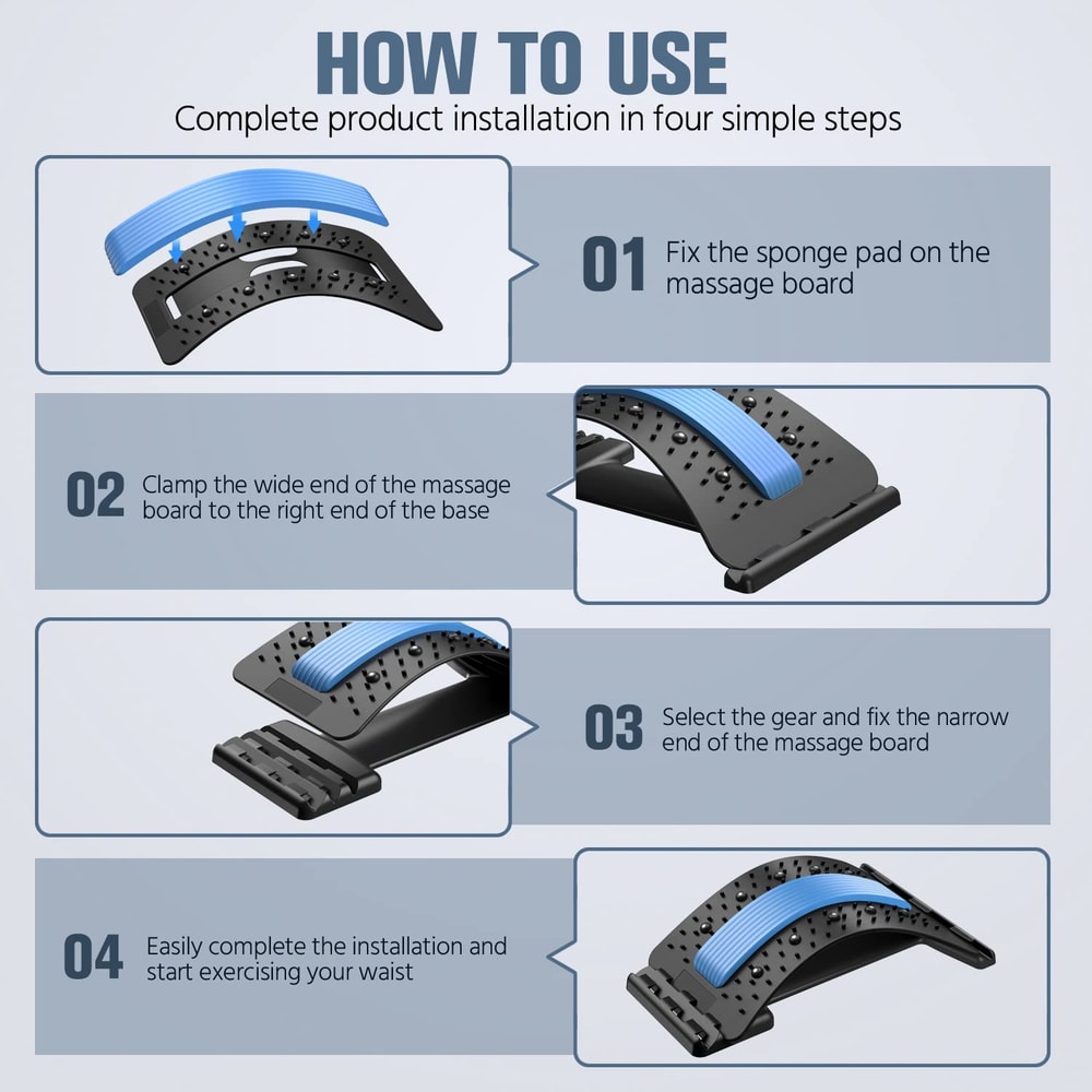 Back Stretcher For Pain Relief MultiLevel Back Cracker For Herniated Disc Upper Lower Back Suppor 3