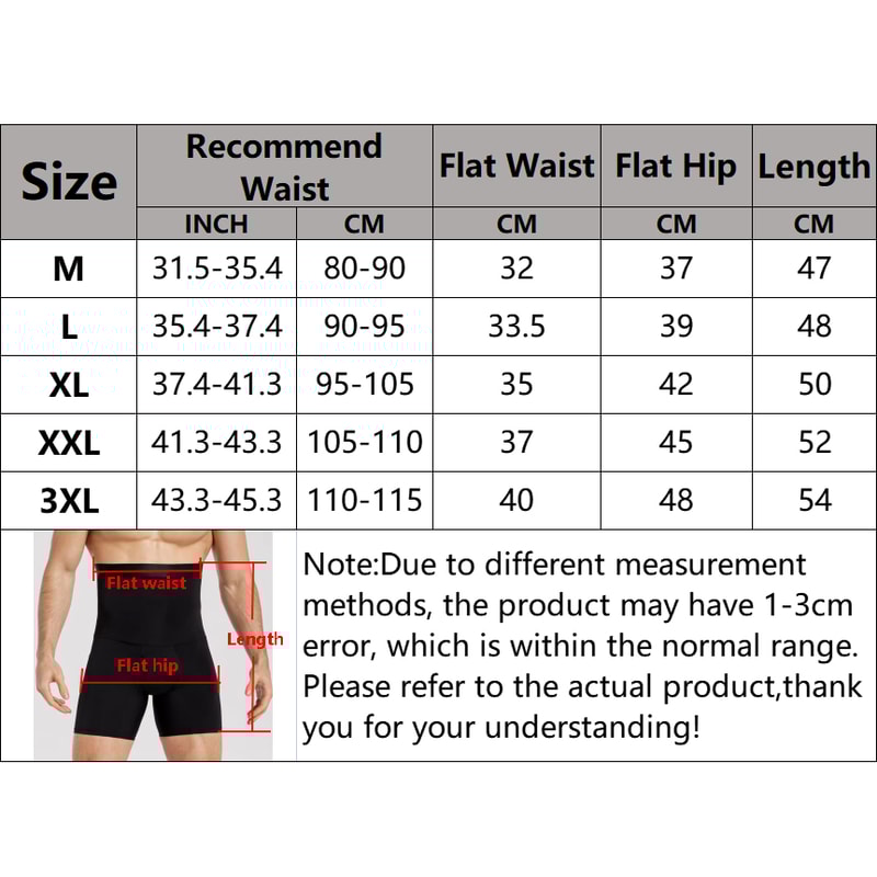 Men High Waist Compression Tummy Control Shorts - Slimming Body Shaper Boxer