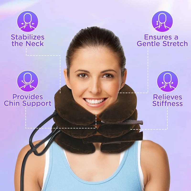 Cervical Neck Traction Device – Inflatable Neck Stretcher Collar for Chronic Pain Relief, Home Treatment for Neck