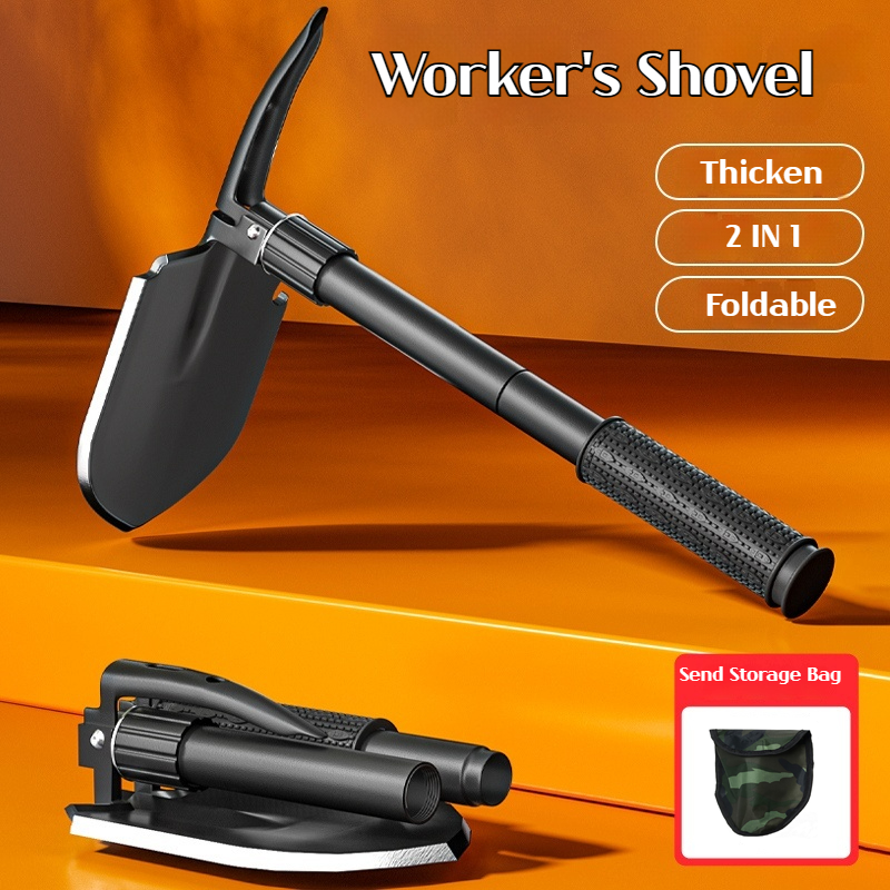 Multifunctional Garden Shovel for Camping Shovel, Pickaxe, and Hoe for Camping, Fishing, and Survival