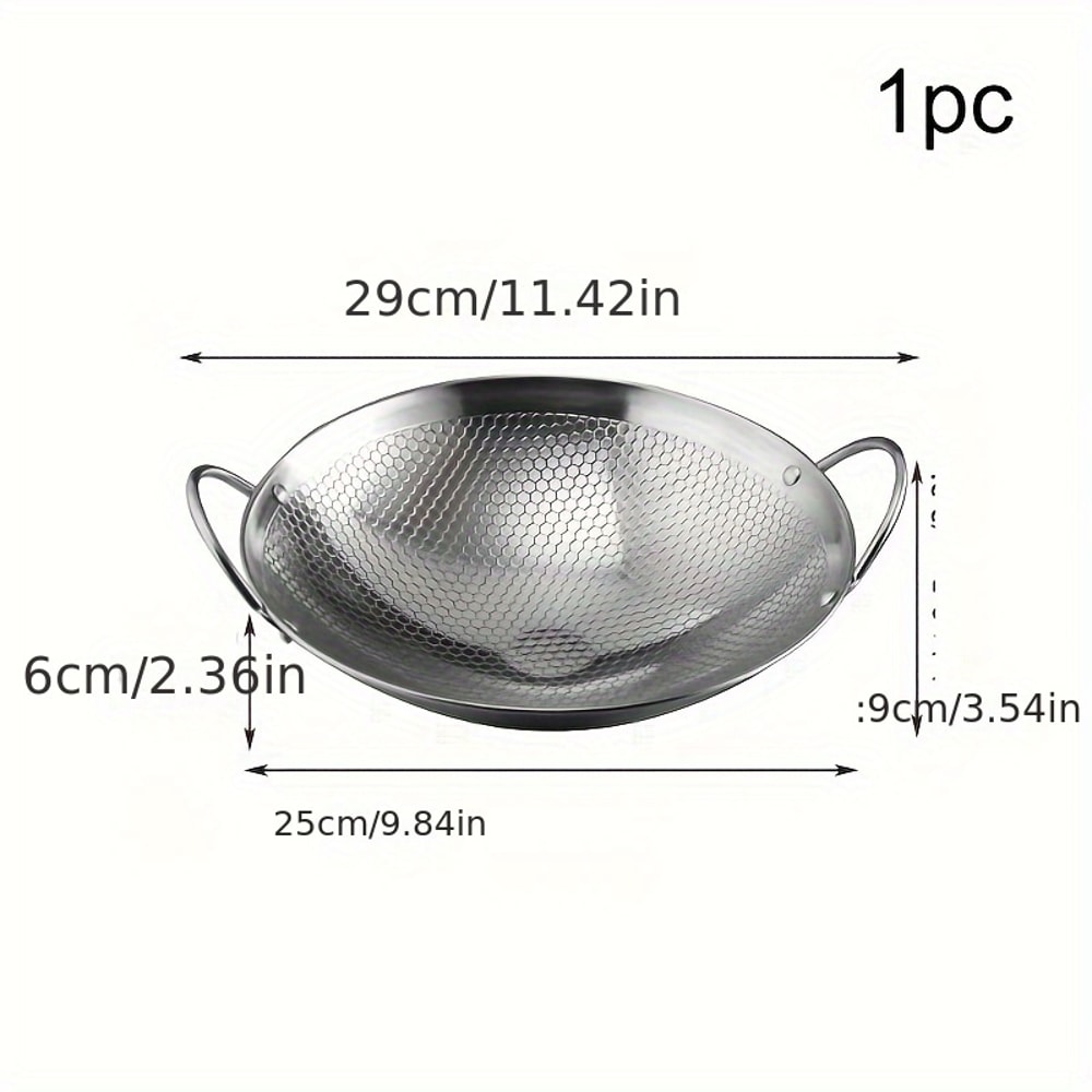 Stainless Steel Honeycomb Skillet NonStick Cooking Pan With Handle ScratchResistant For Pasta Steak 3