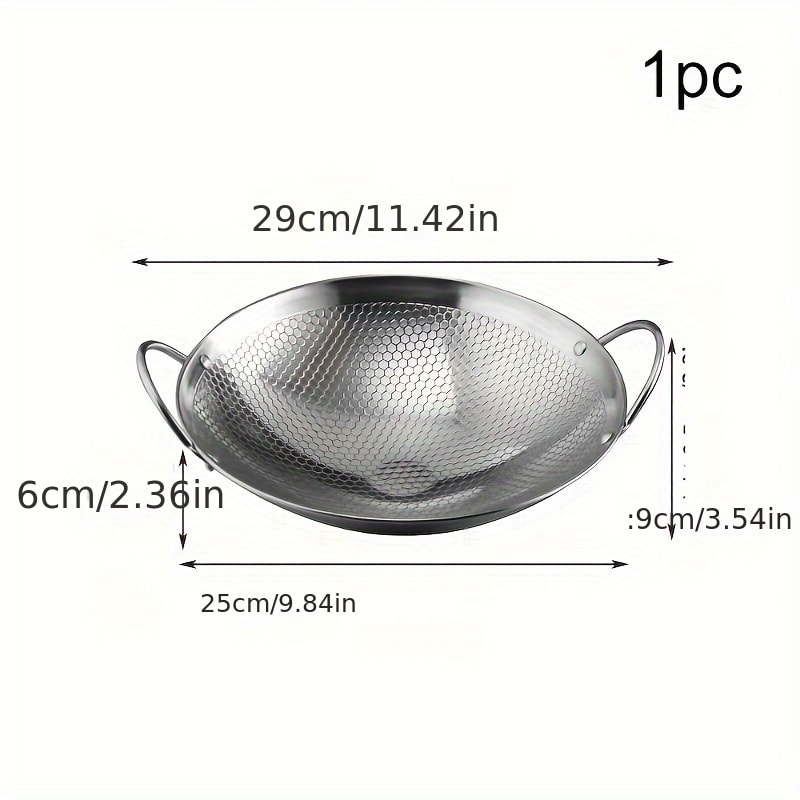 Stainless Steel Honeycomb Skillet NonStick Cooking Pan With Handle ScratchResistant For Pasta Steak 3